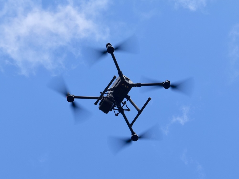 a drone flying in the air