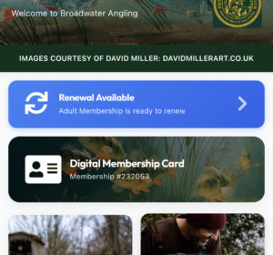 Clubmate app homescreen with renewal available